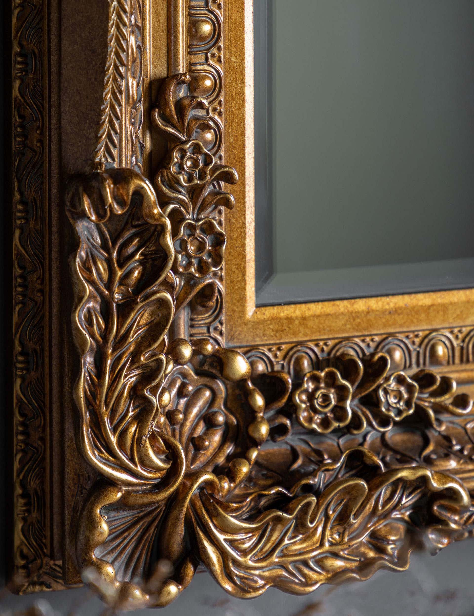 Gallery Direct Carved Louis extra large rectangular mirror (British brand)