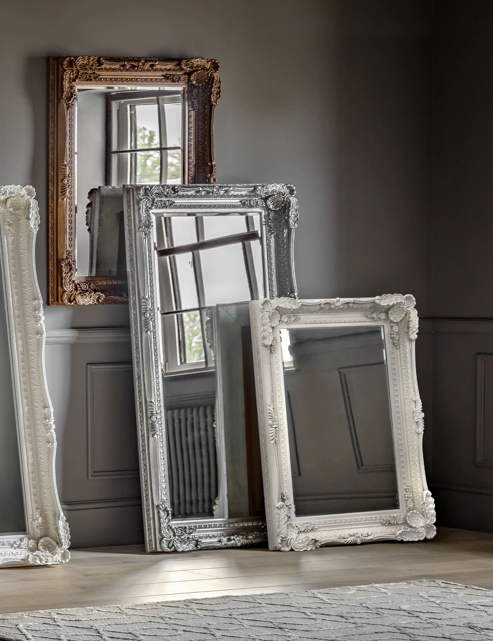 Gallery Direct Carved Louis extra large wall mirror, imported from the UK