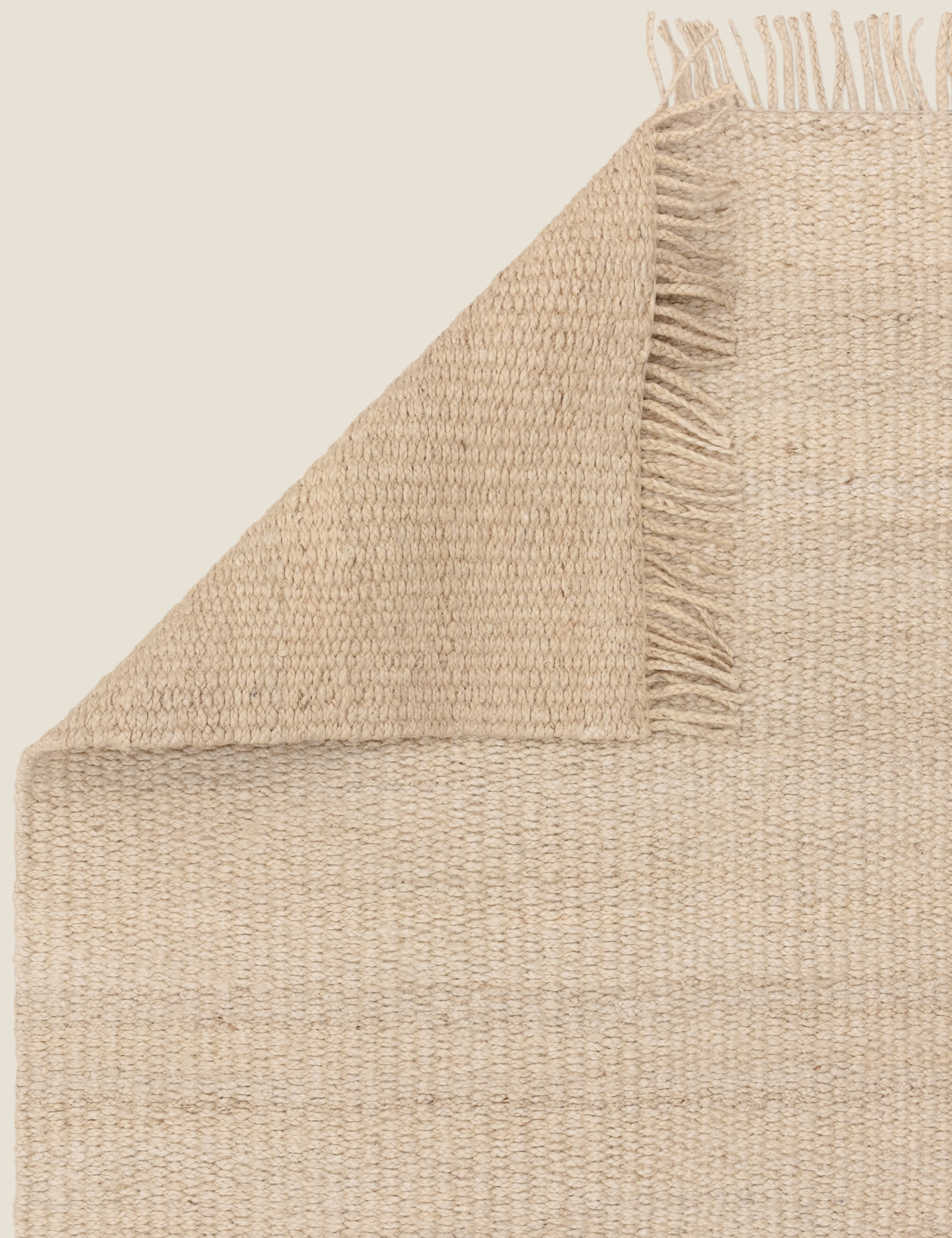 Asiatic Grove Sand Rug wool-rich flatweave rug, imported from the UK
