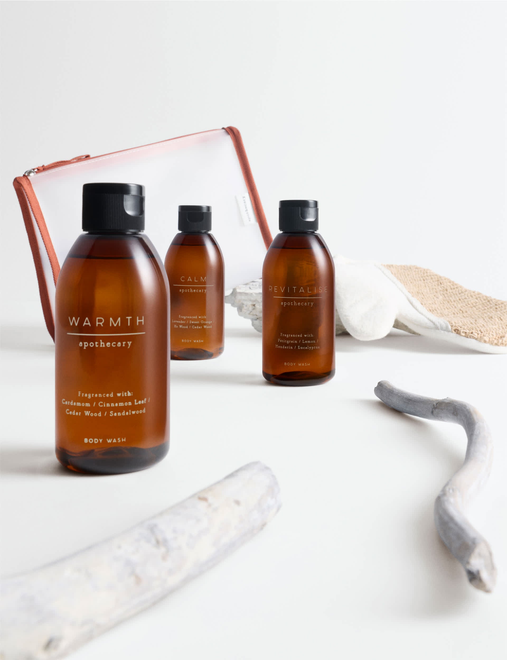Apothecary body wash collection set 3x150ml, imported from the UK