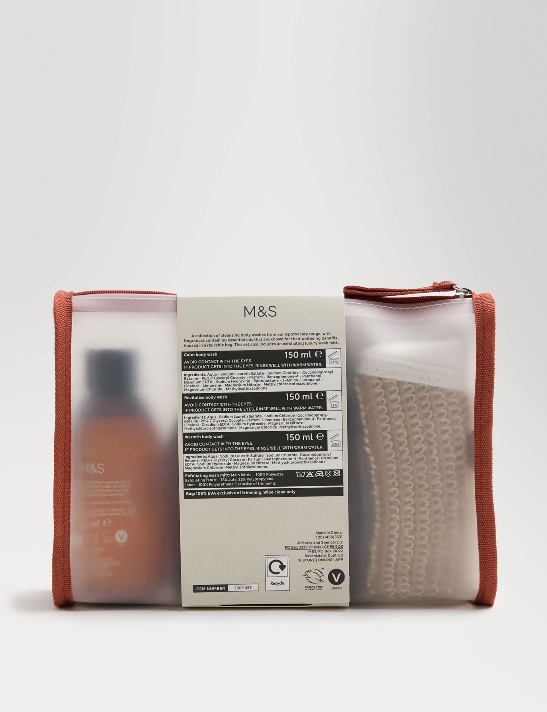 Apothecary body wash collection set 3x150ml, imported from the UK