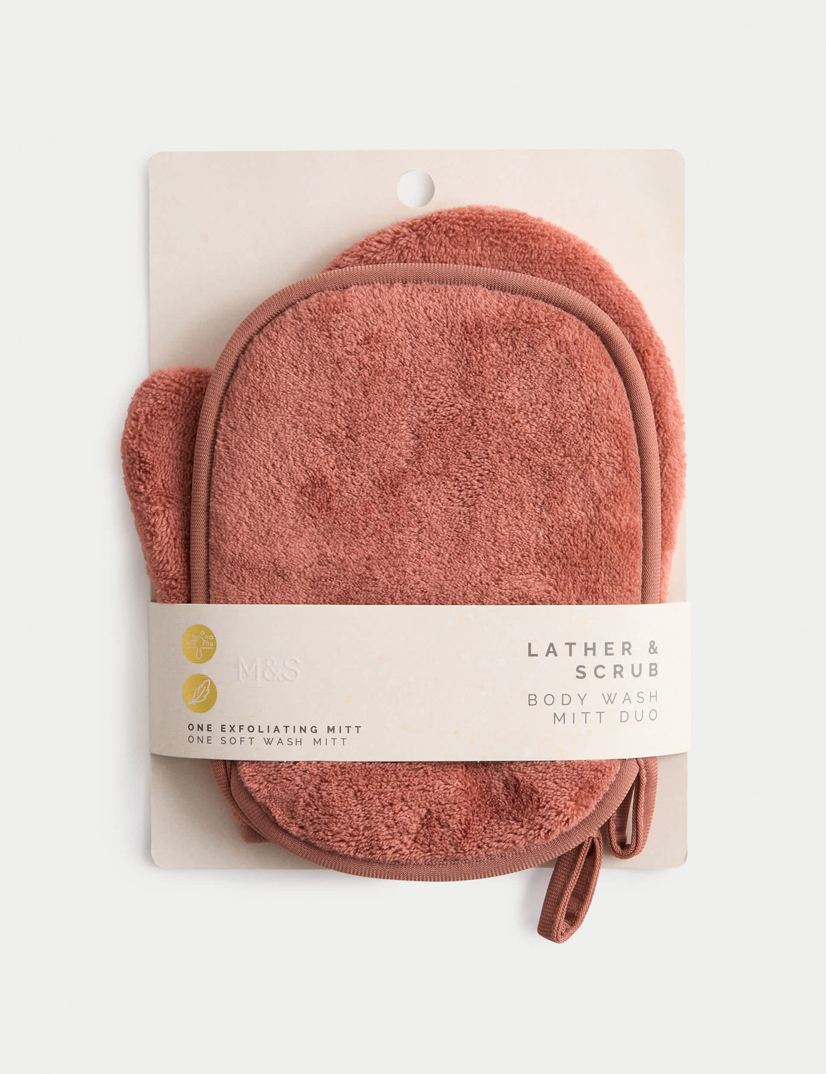 Bloom 2pk exfoliating mitts for body care (British brand)