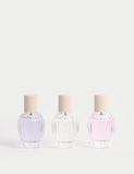 Eau de Toilette Gift Set with rose, magnolia, lavender 30ml bottles, imported from the UK