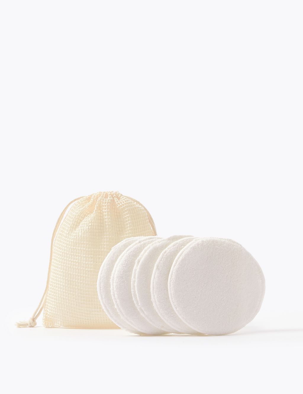 Pack of 5 Reusable Organic Cotton Pads & Bag GOODS M&S   