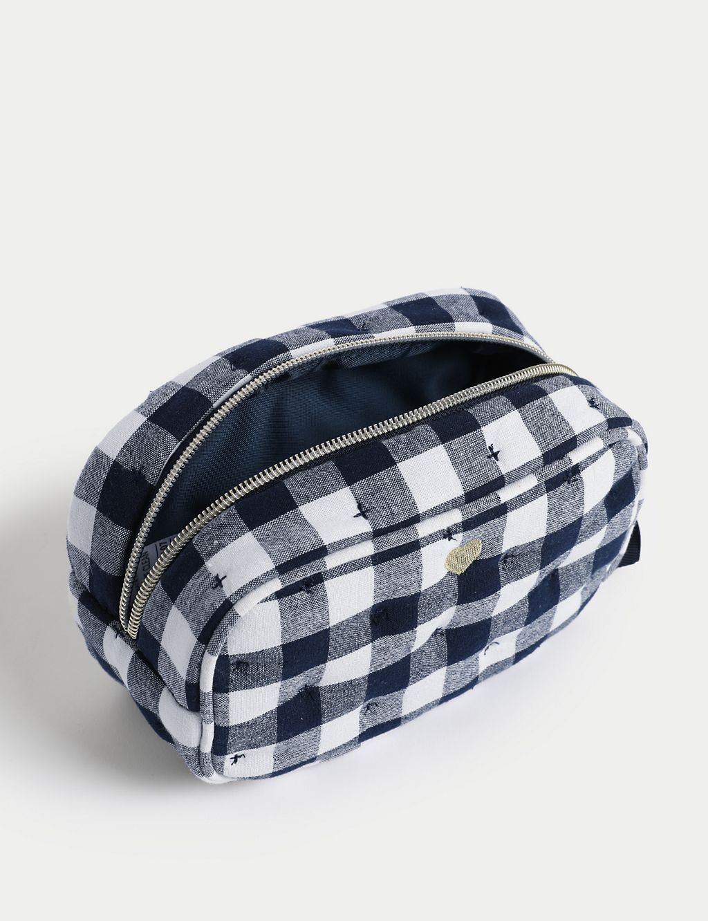 Blue and White Gingham Cosmetic Bag GOODS M&S   