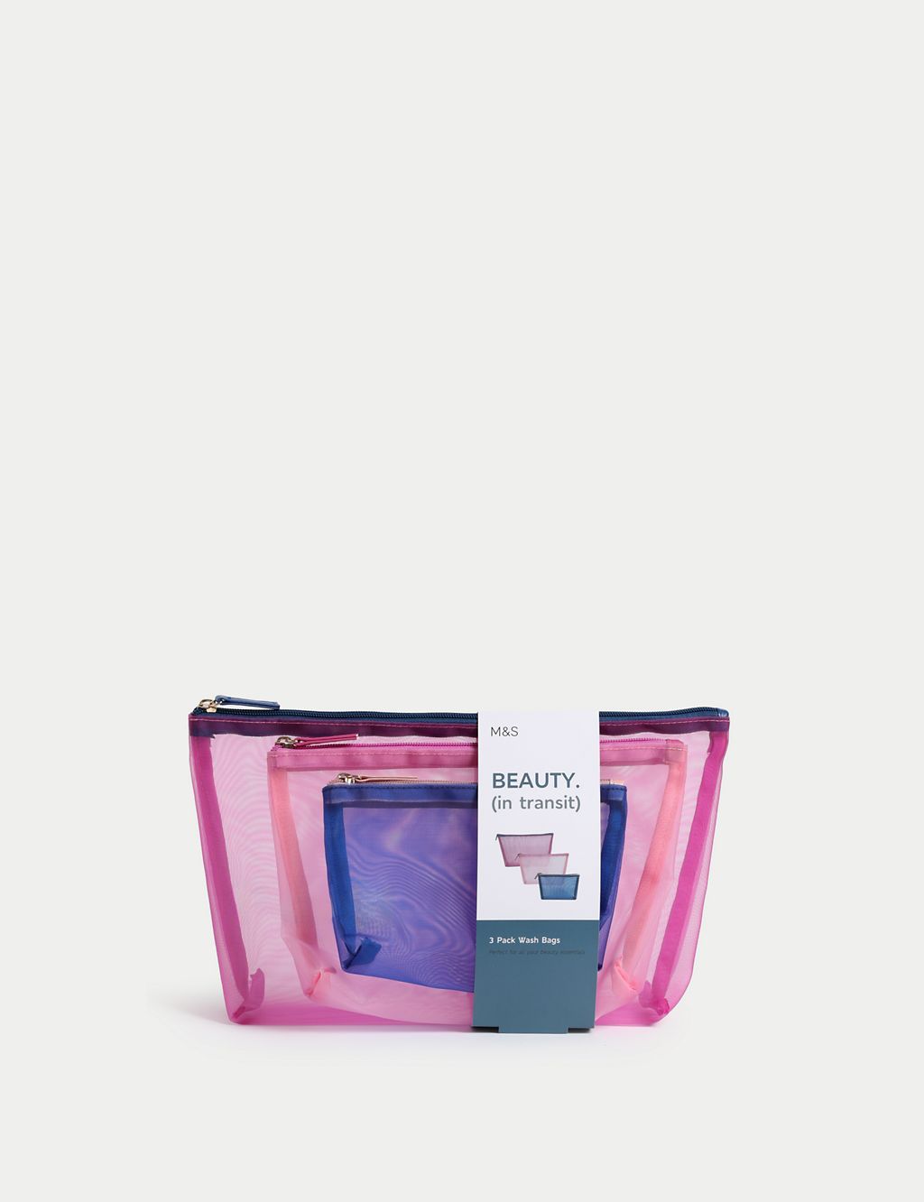 Mesh Toiletry Bag Trio Set GOODS M&S   