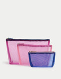 Mesh Toiletry Bag Trio Set GOODS M&S   