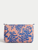 Large Quilted Coral Wash Bag GOODS M&S   