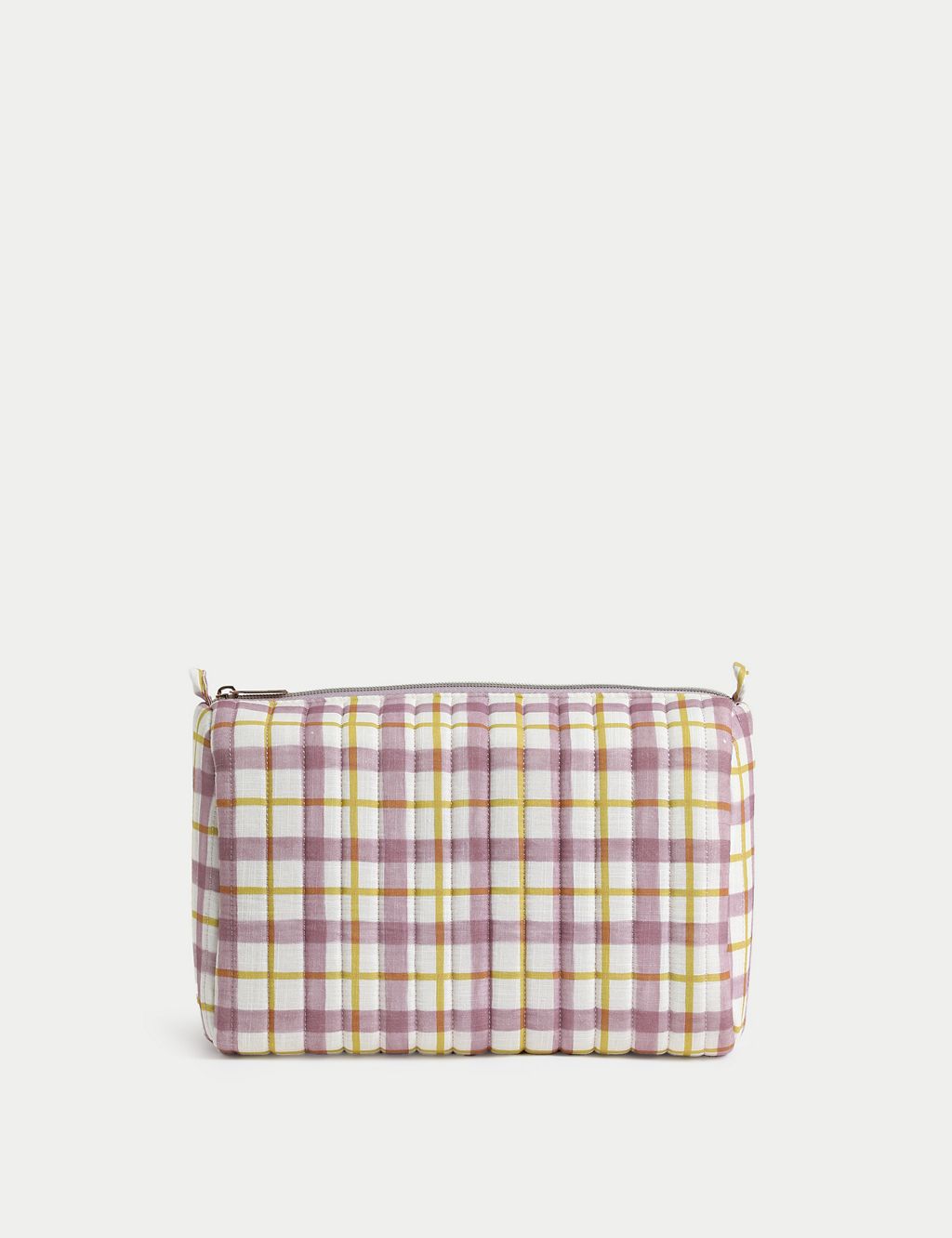 Large Quilted Gingham Cosmetics Bag GOODS M&S   