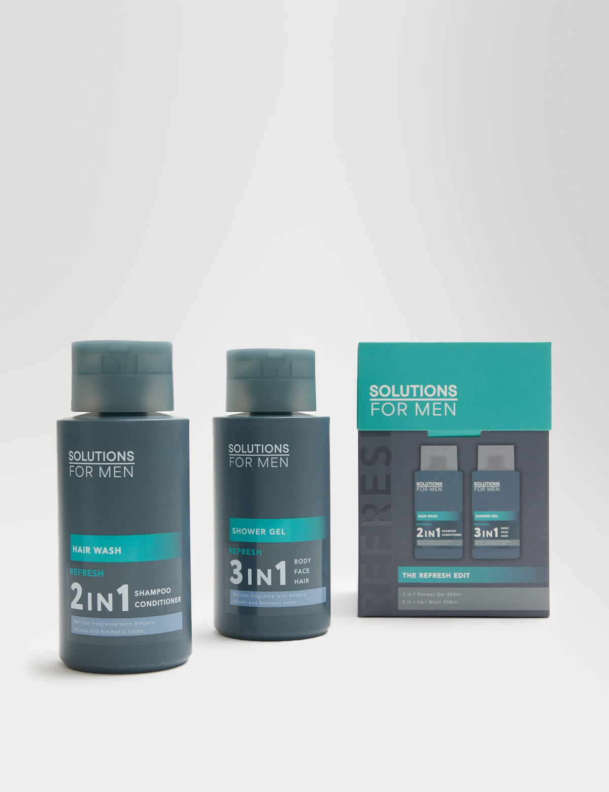 Solutions for Men REFRESH Edit grooming set 300ml each, imported from the UK