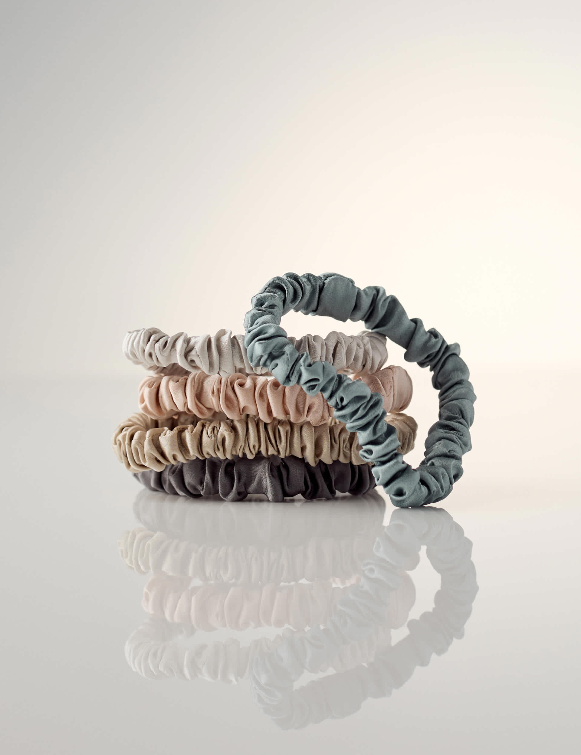 M&S slim silk scrunchies 5pk, imported from the UK