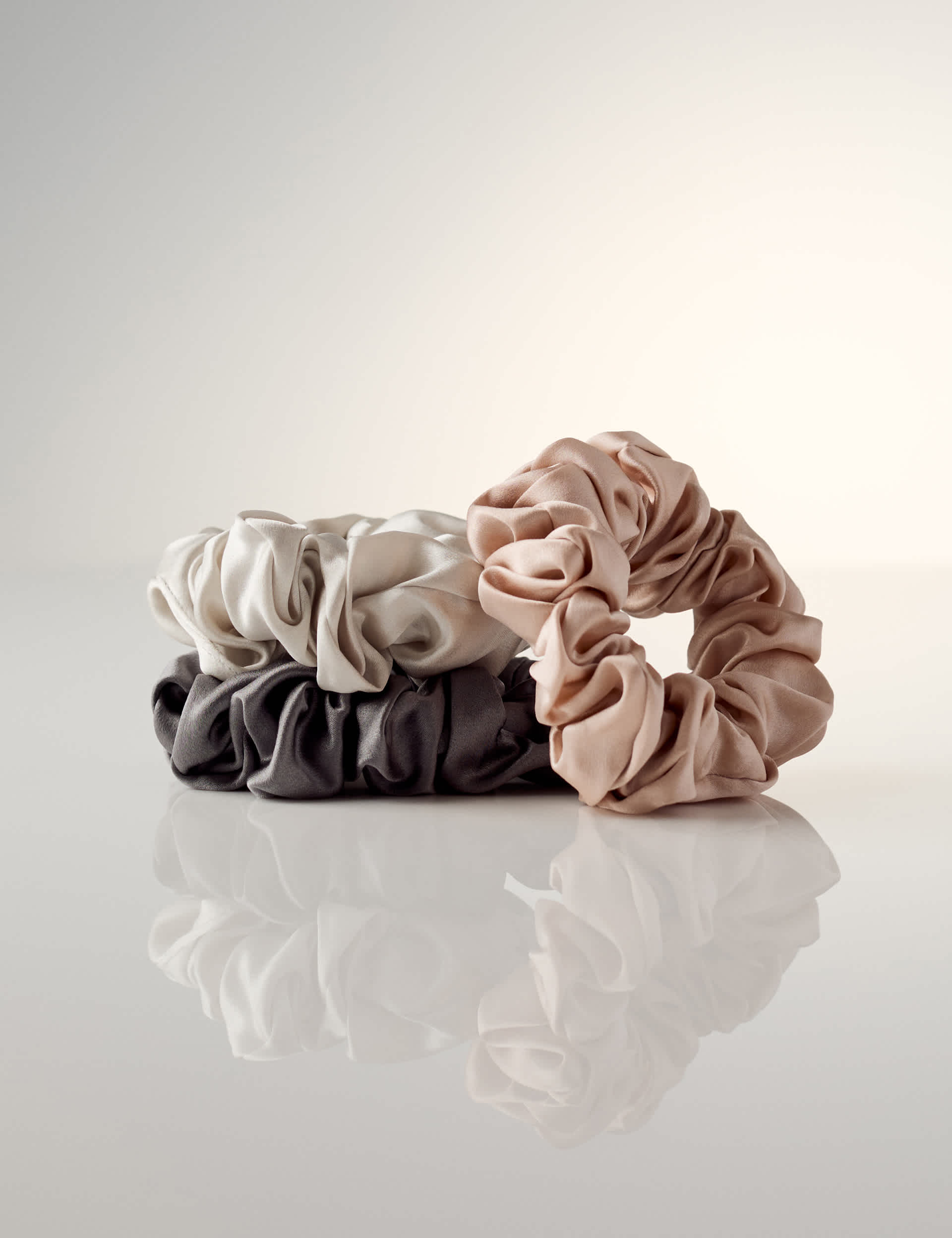 M&S Chunky Scrunchies 100% Mulberry Silk 3pk - British product