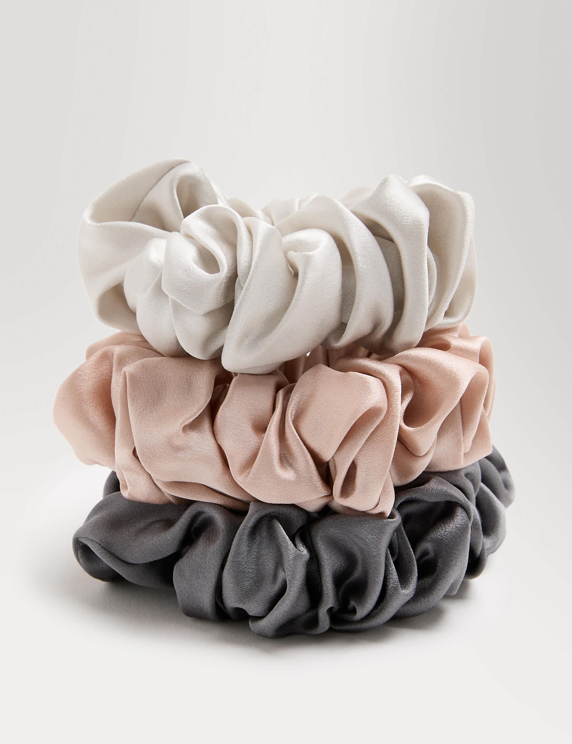 M&S Chunky Scrunchies 100% Mulberry Silk 3pk - British product