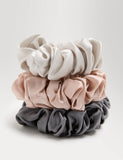 M&S Chunky Scrunchies 100% Mulberry Silk 3pk - British product
