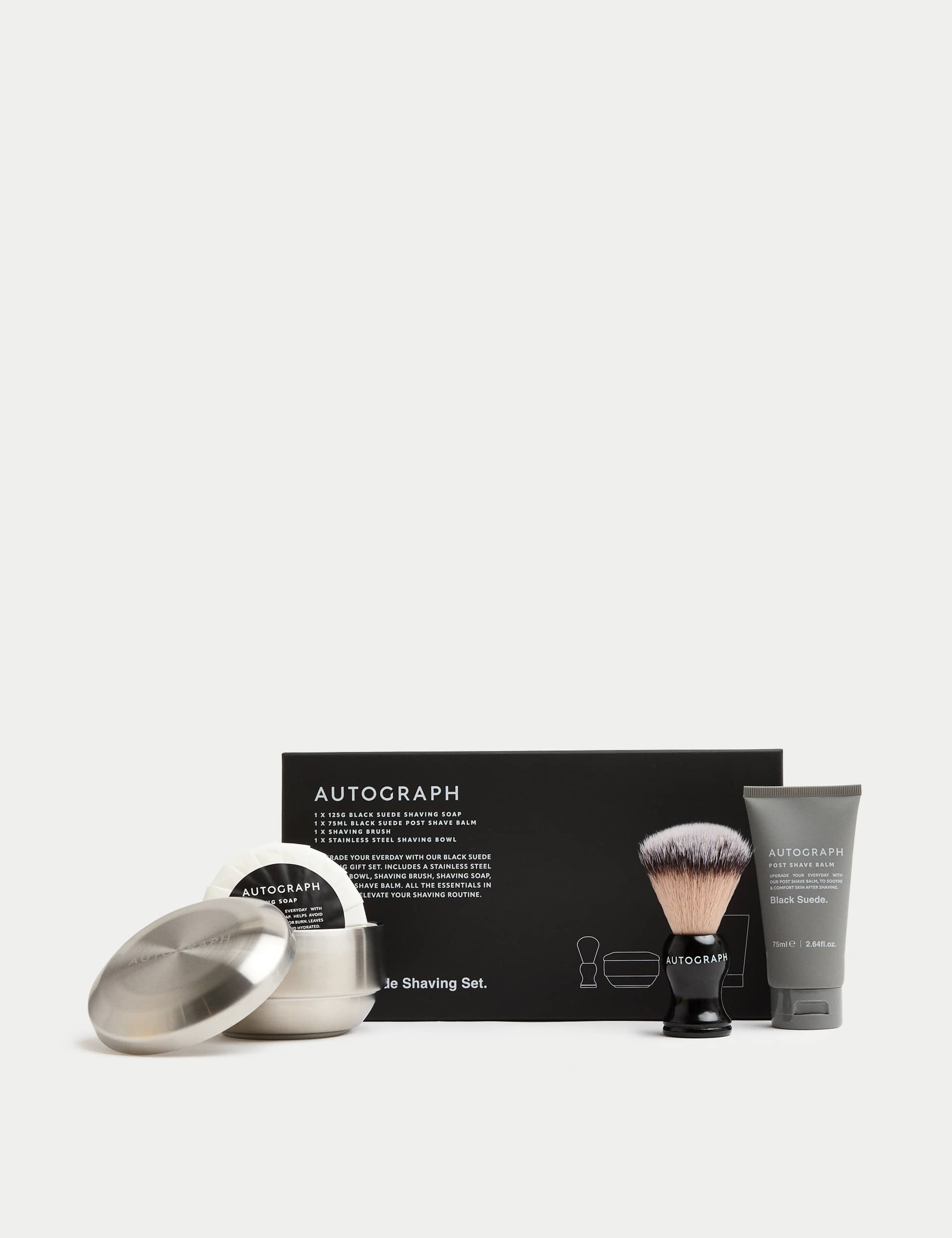 Autograph Black Suede shaving set - British product