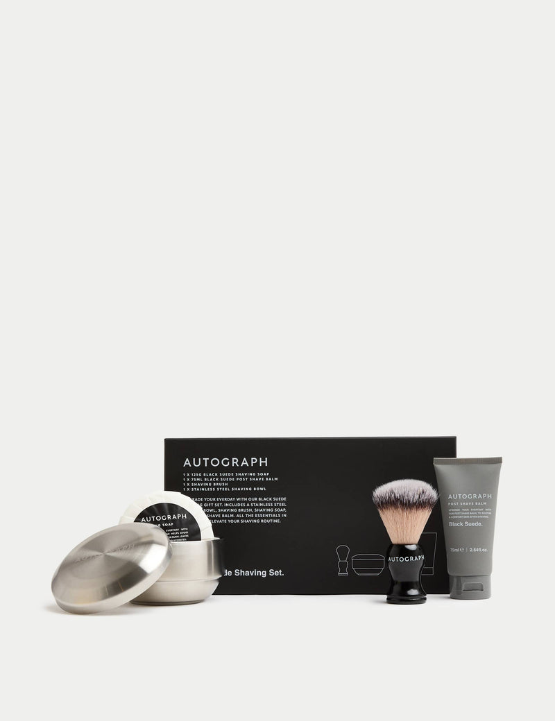 Autograph Black Suede shaving set - British product