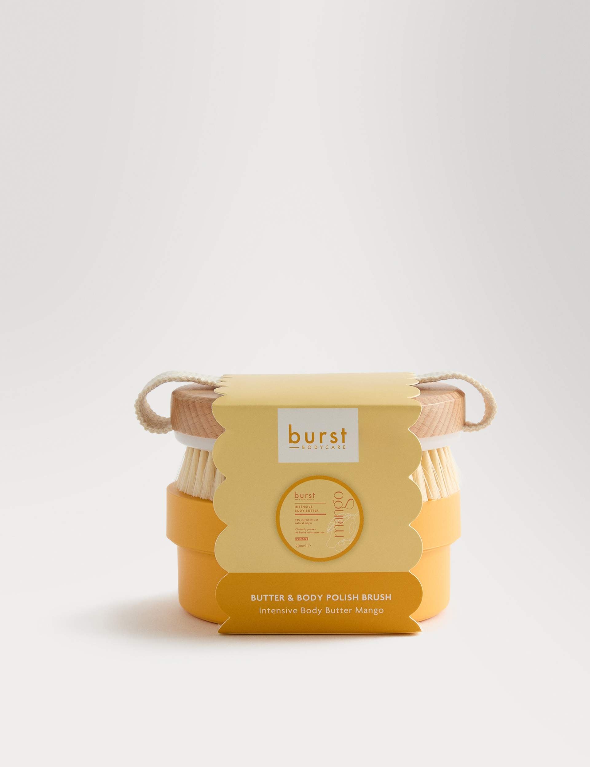 Burst Bodycare mango butter and brush set 200ml - British product