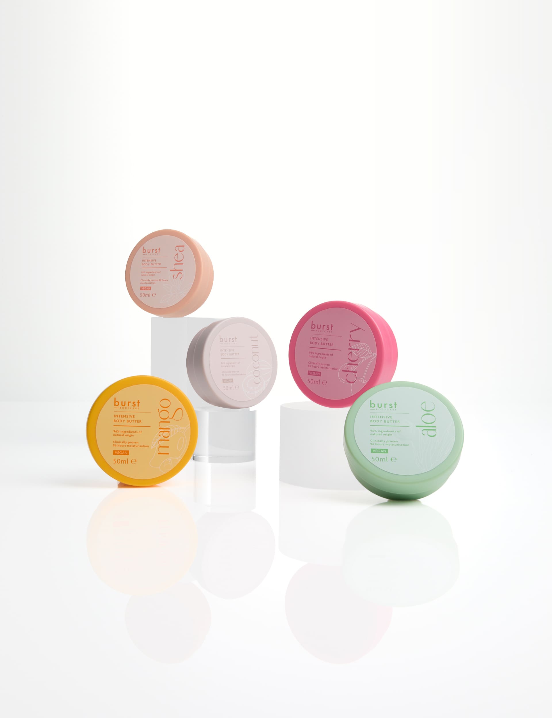 Burst Bodycare Body Butter Collection 5 x 50ml - British product
