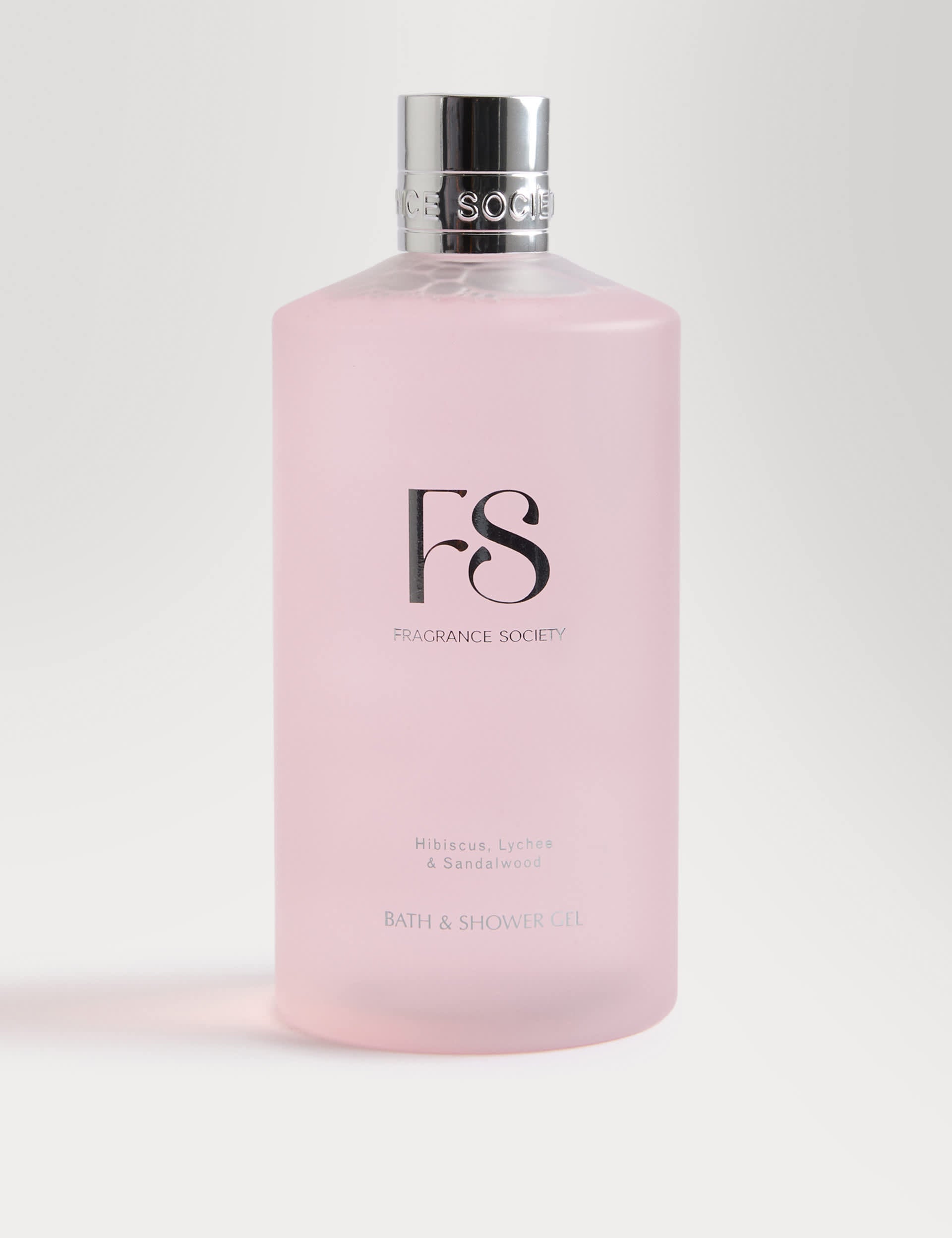 Fragrance Society bath and shower gel with hibiscus, lychee and sandalwood 500ml, UK version