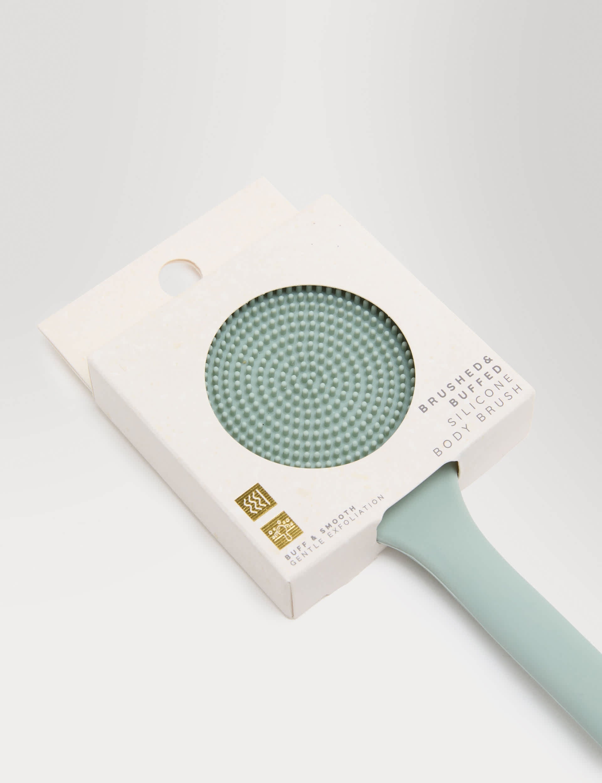 Bloom silicone body brush with long handle - British product