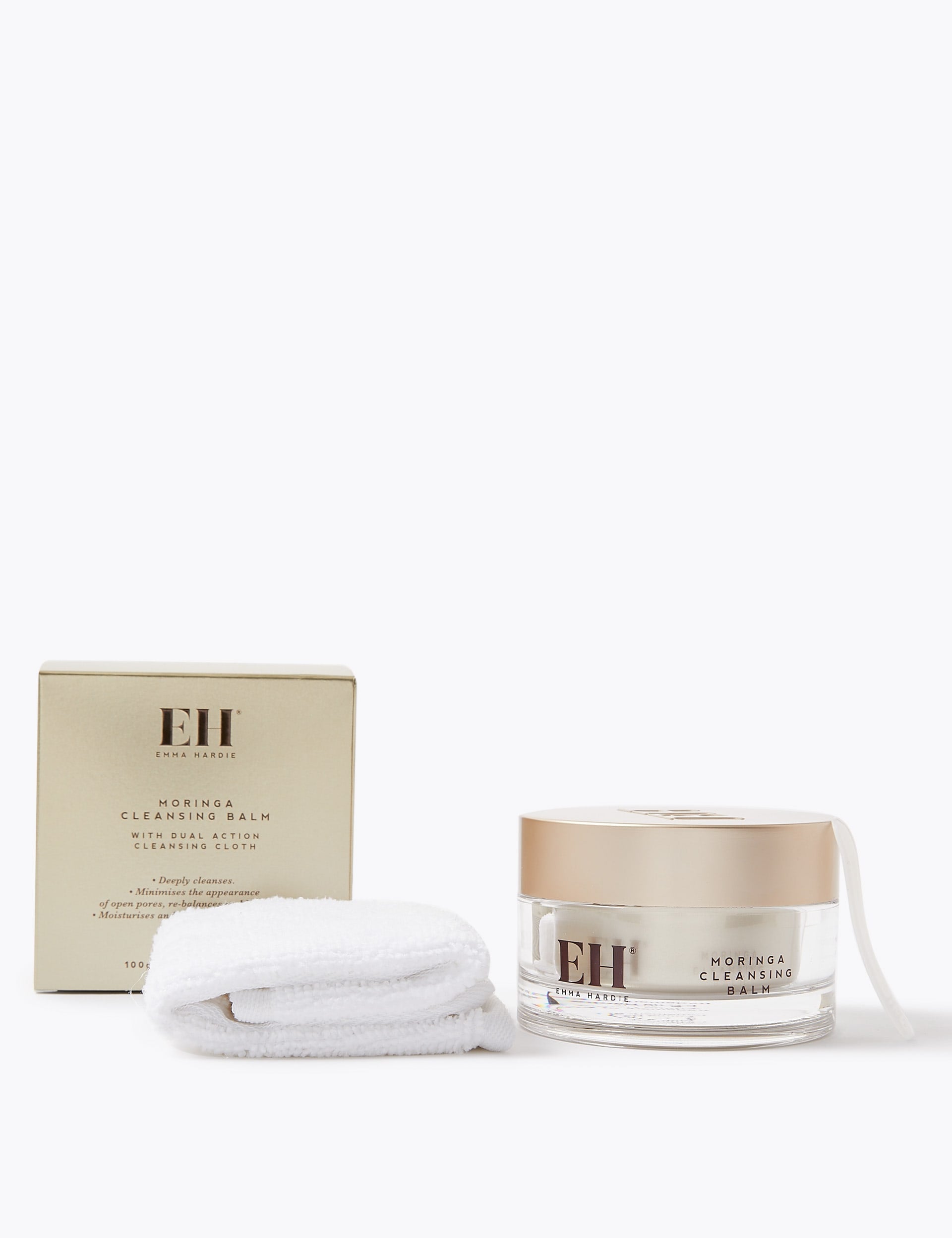 Emma Hardie Moringa Cleansing Balm with Cleansing Cloth 100g, imported from the UK