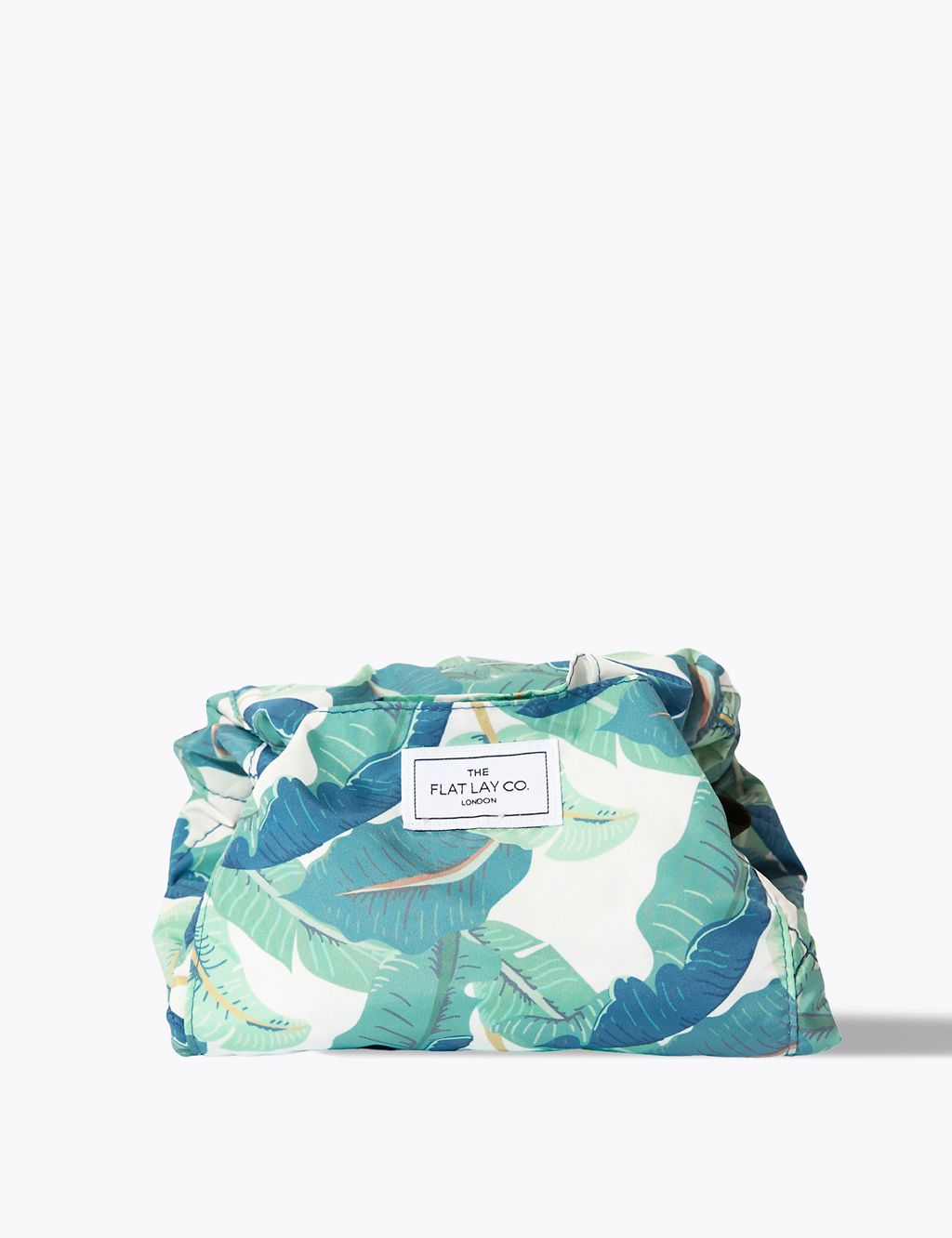 Open Flat Makeup Bag In Tropical Leaves GOODS M&S   