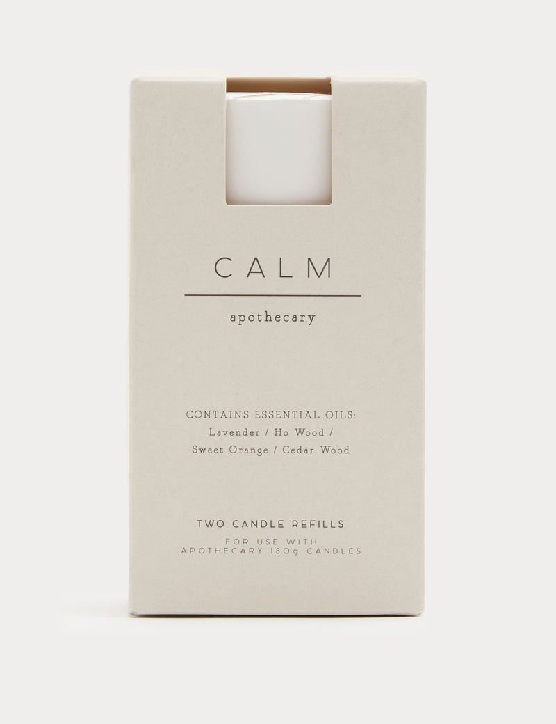 Apothecary Calm candle refills set of 2 (British brand)