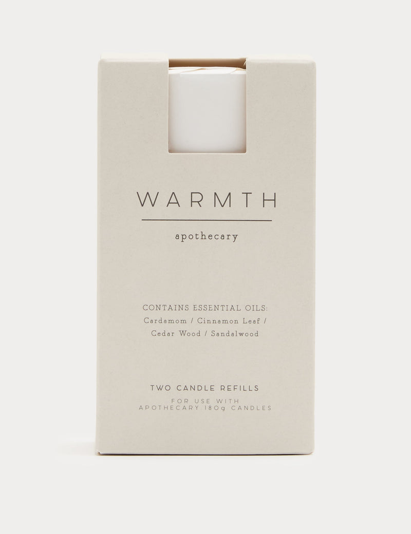 Apothecary Warmth candle refills set of 2, imported from the UK