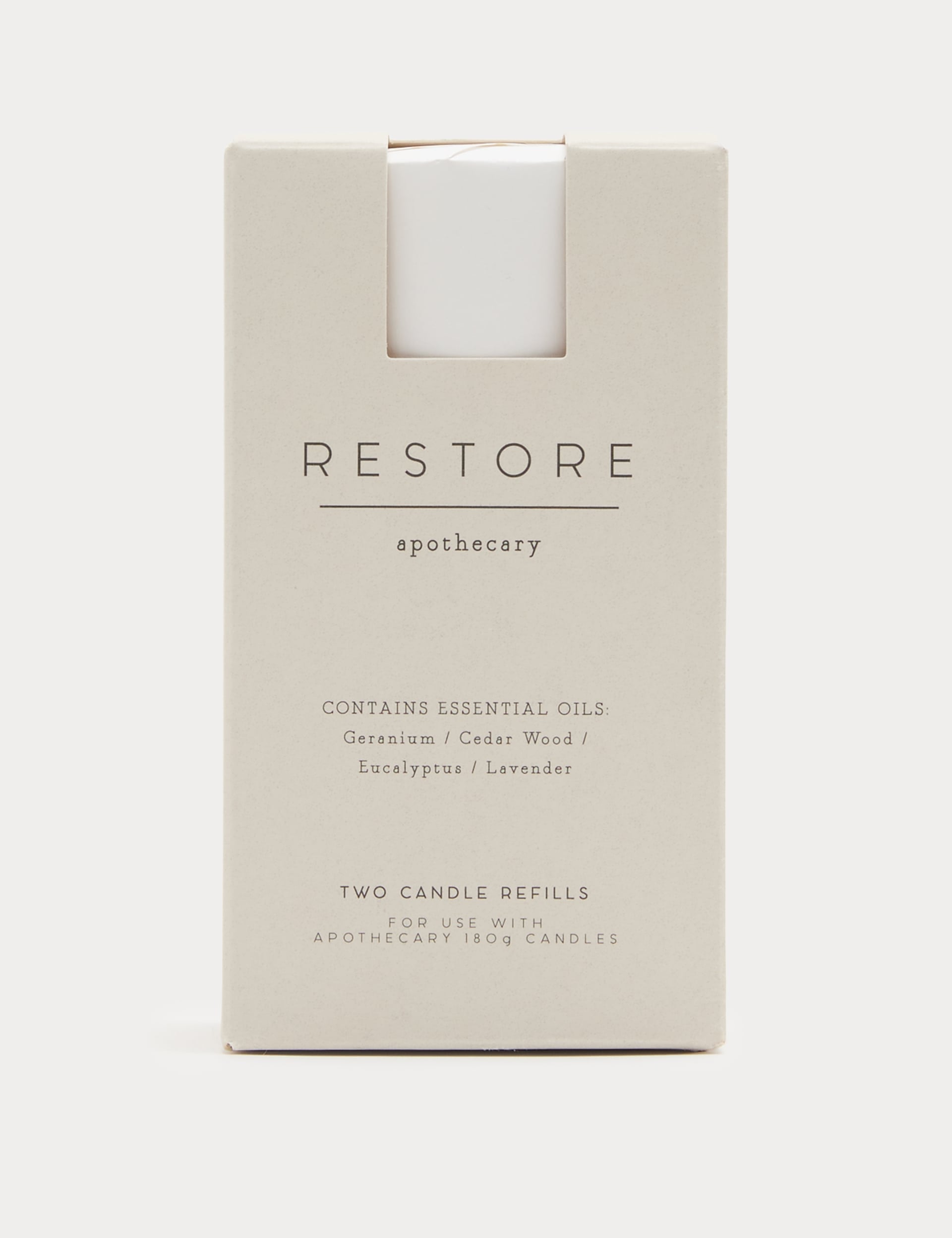 Set of 2 Restore candle refills herbal fragrance - British product