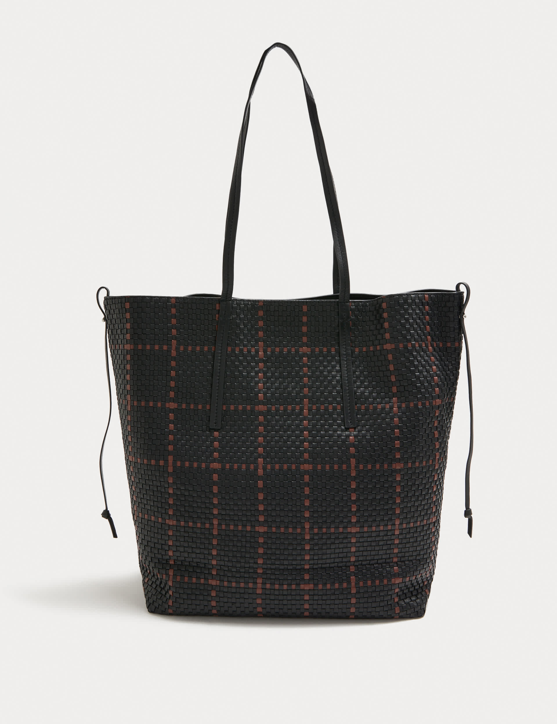 Jaeger pure leather lattice tote bag (British brand)