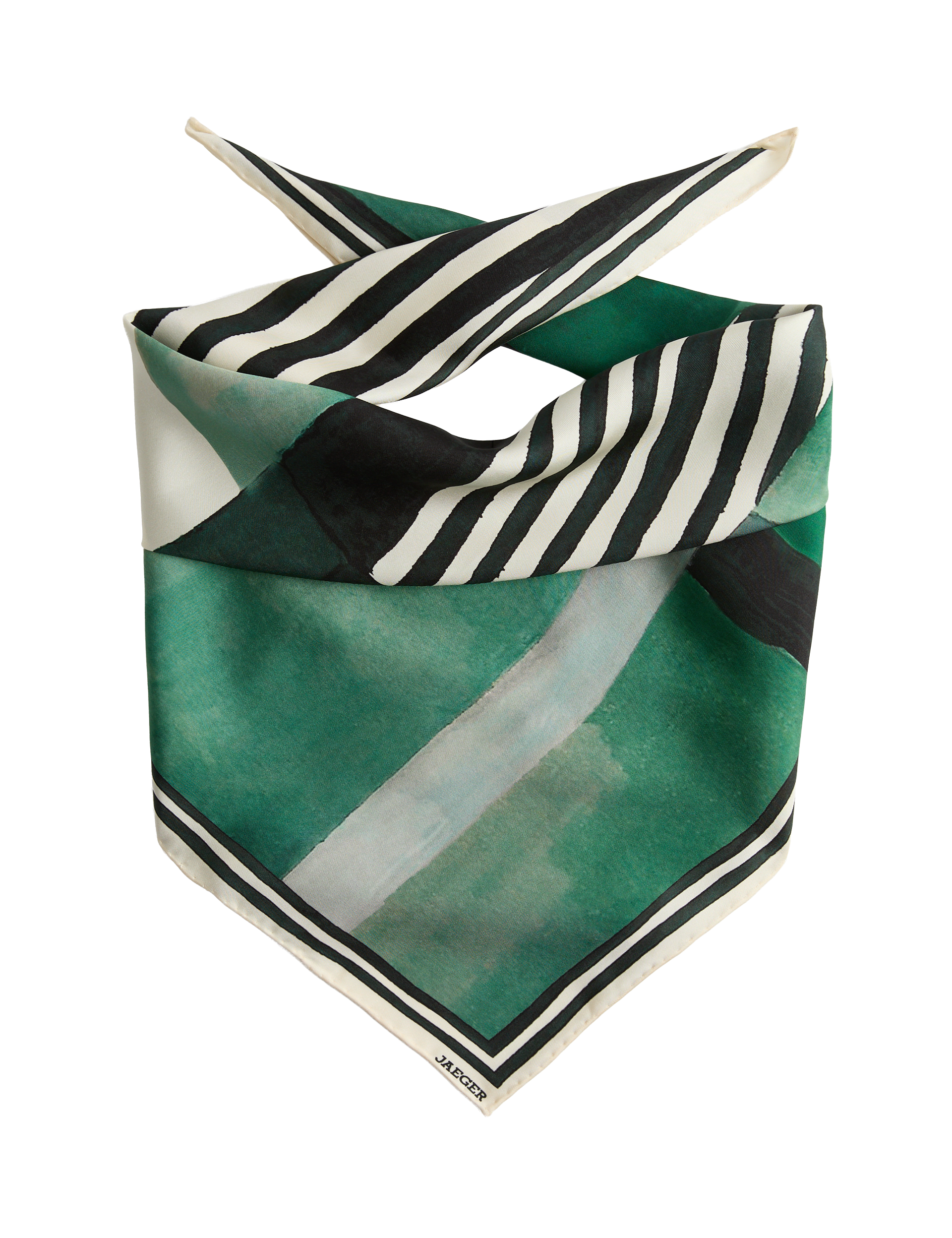 Jaeger striped silk scarf 64cm, imported from the UK