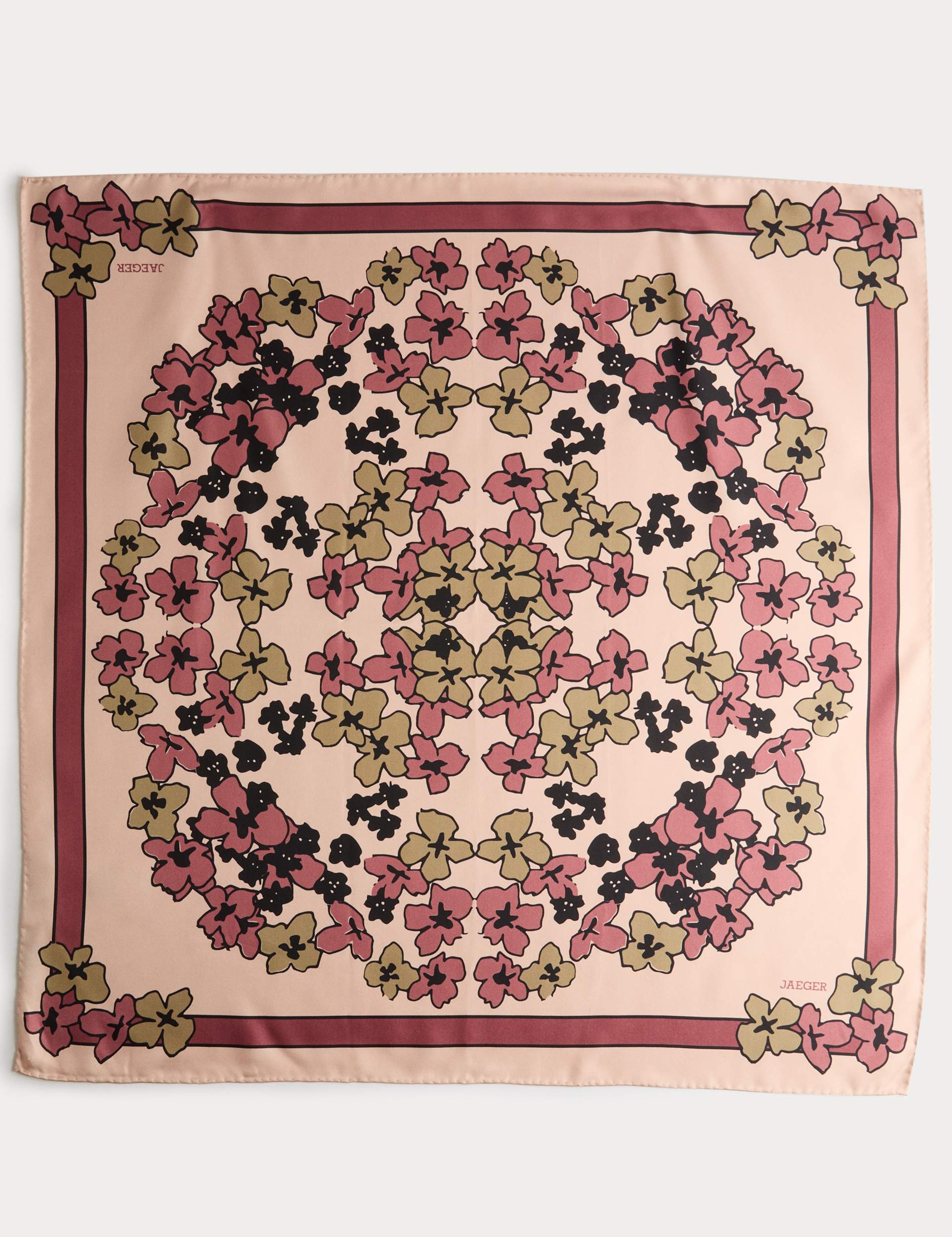 Jaeger silk floral scarf 64cm - British product