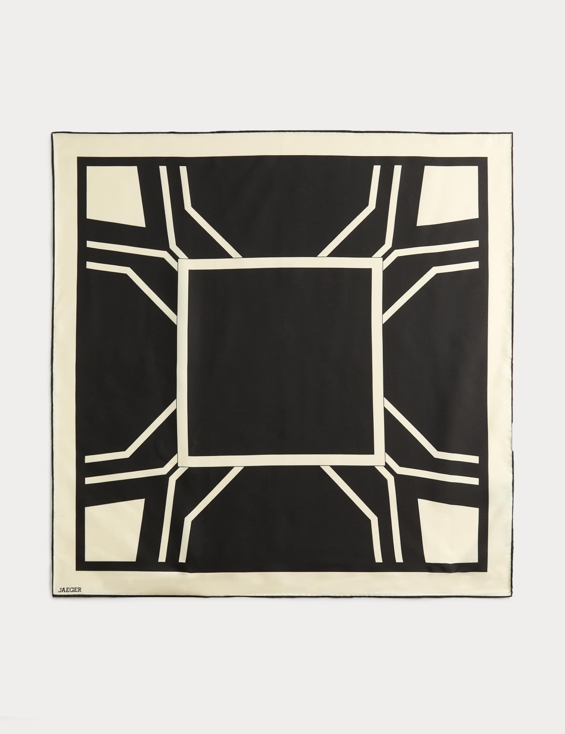 Jaeger pure silk geometric scarf 64x64cm - British product