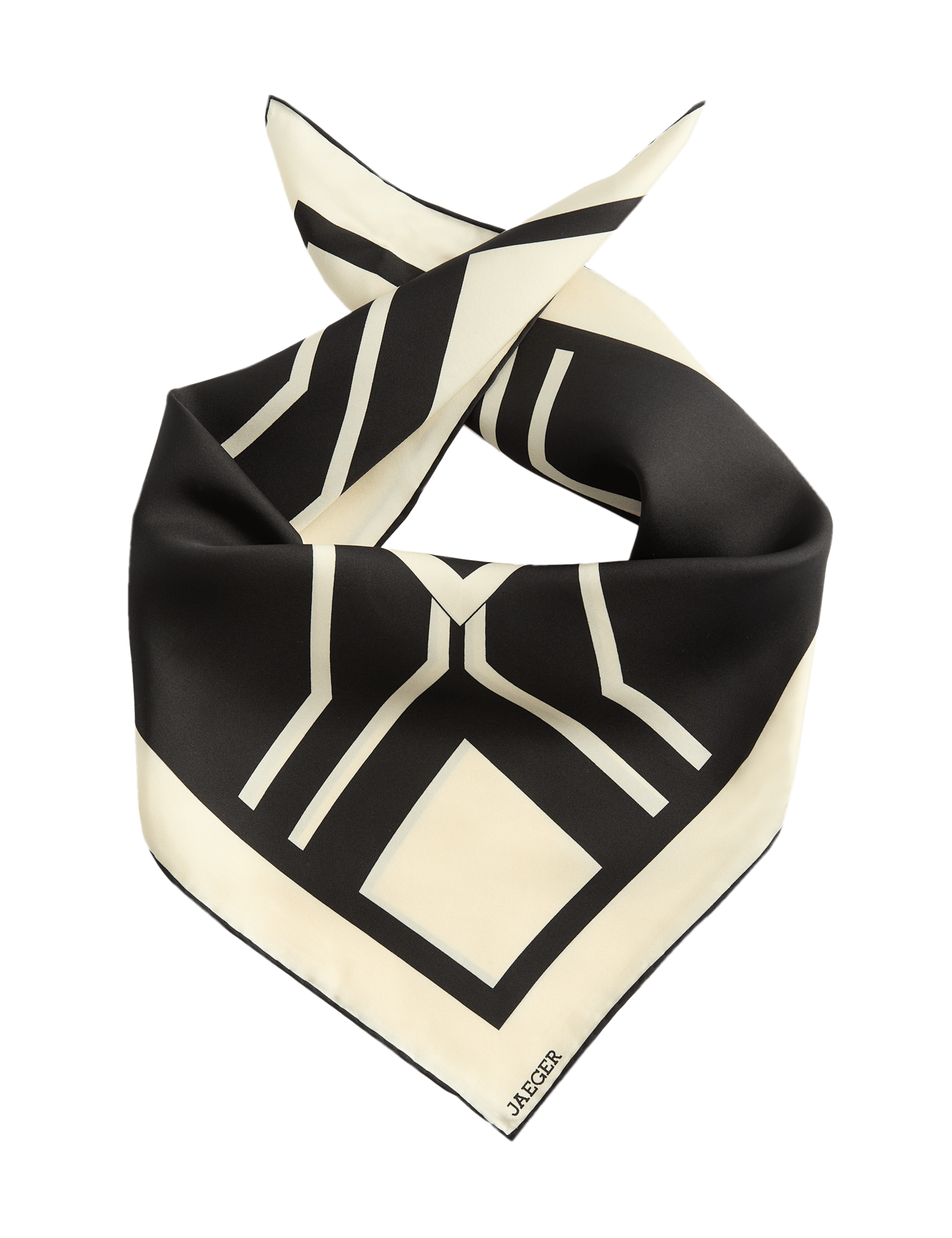 Jaeger pure silk geometric scarf 64x64cm - British product