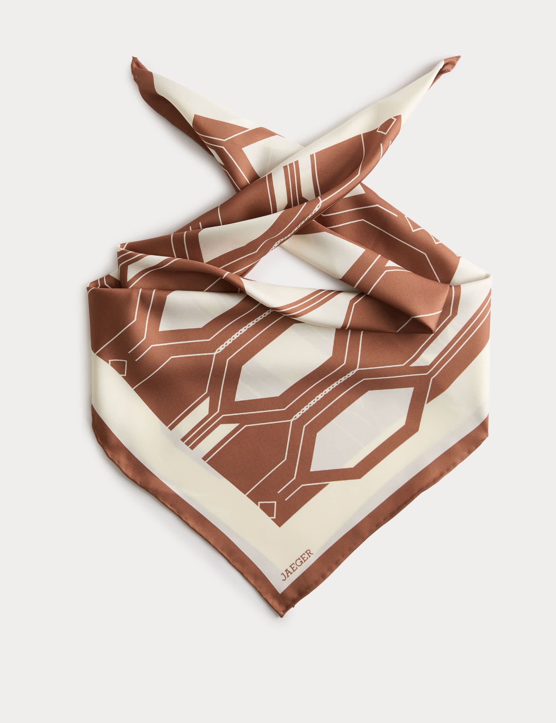 Jaeger silk scarf geometric print 64cm - British product
