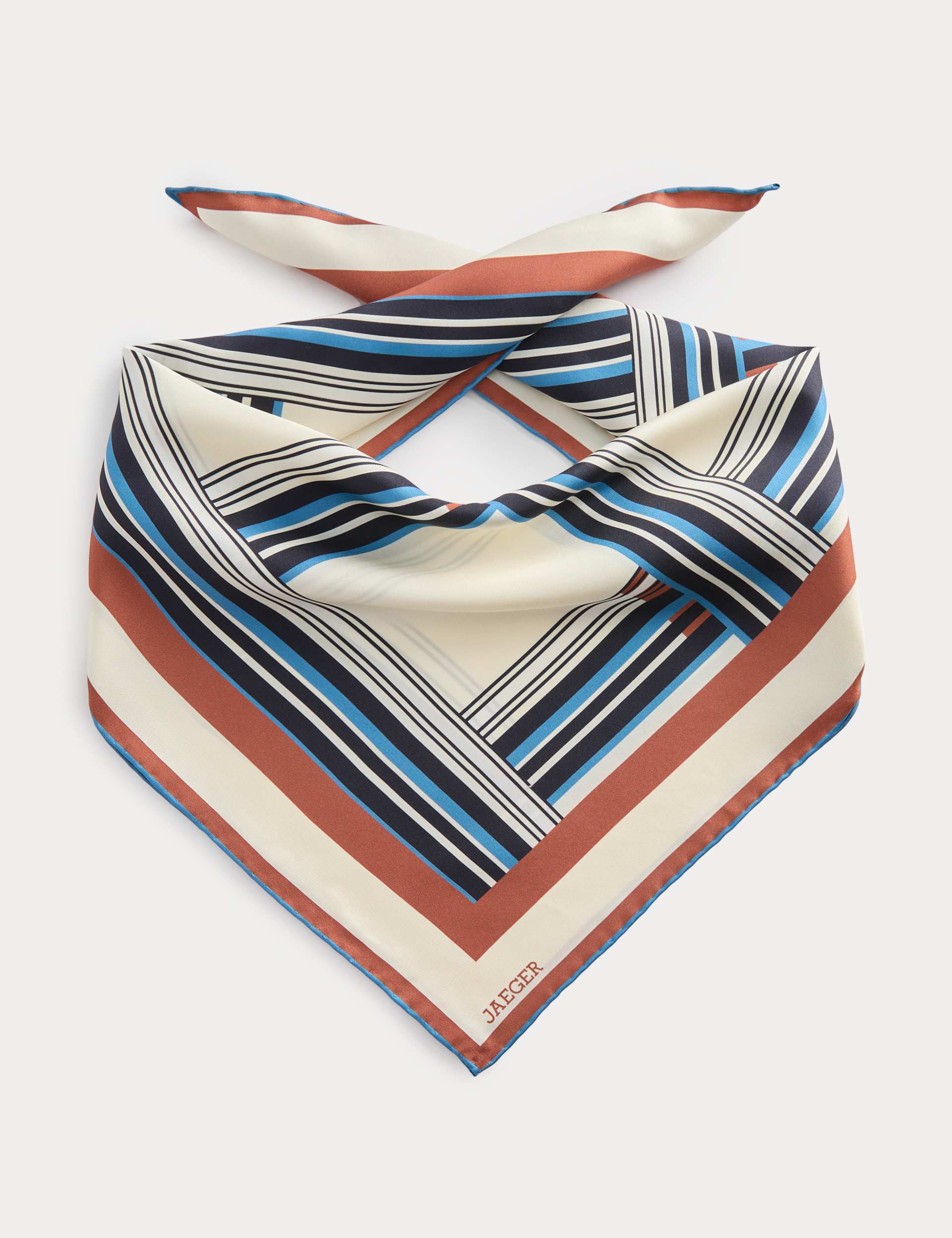 Jaeger pure silk geometric scarf 64cm - British product