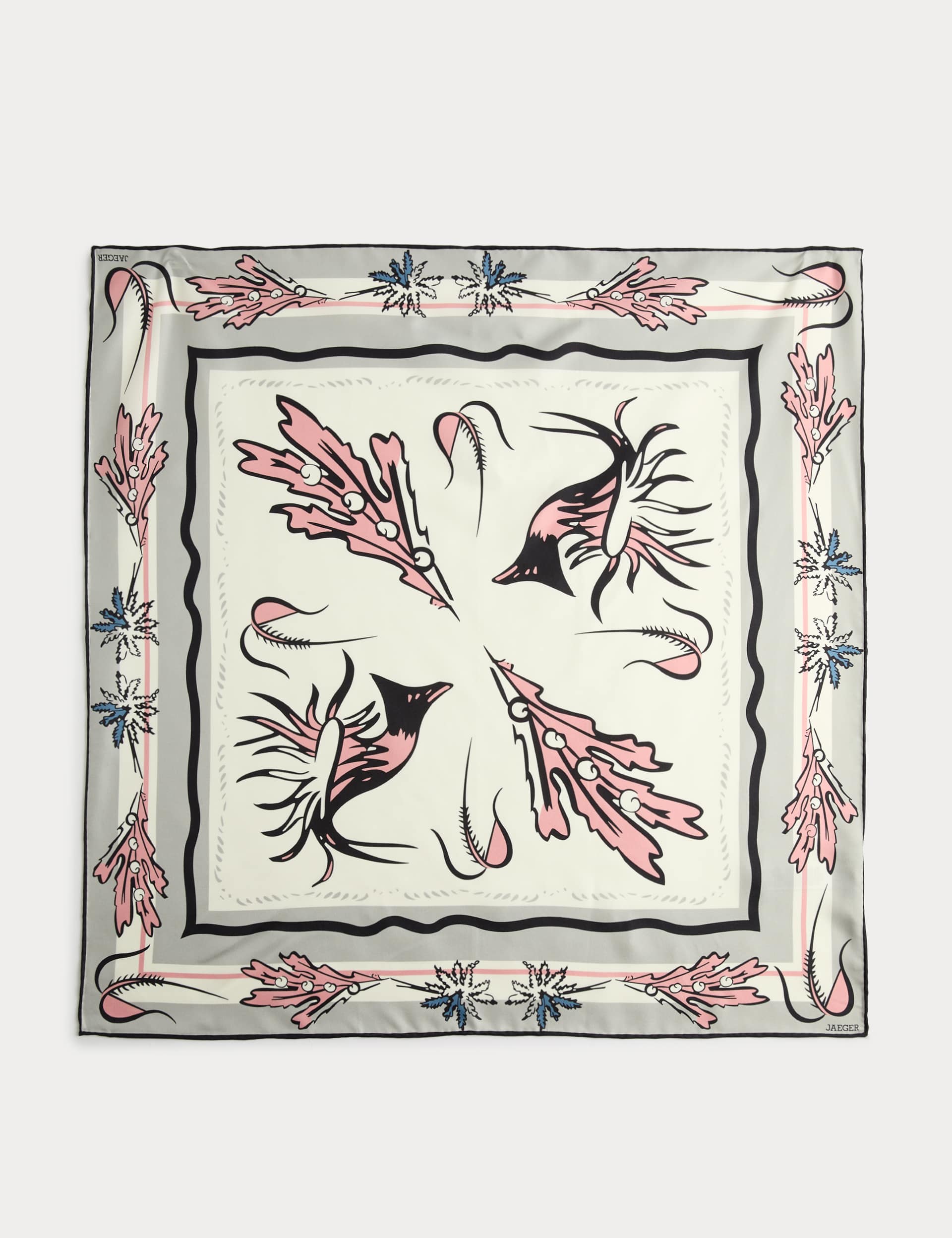 Jaeger pure silk square scarf 64 cm, UK version