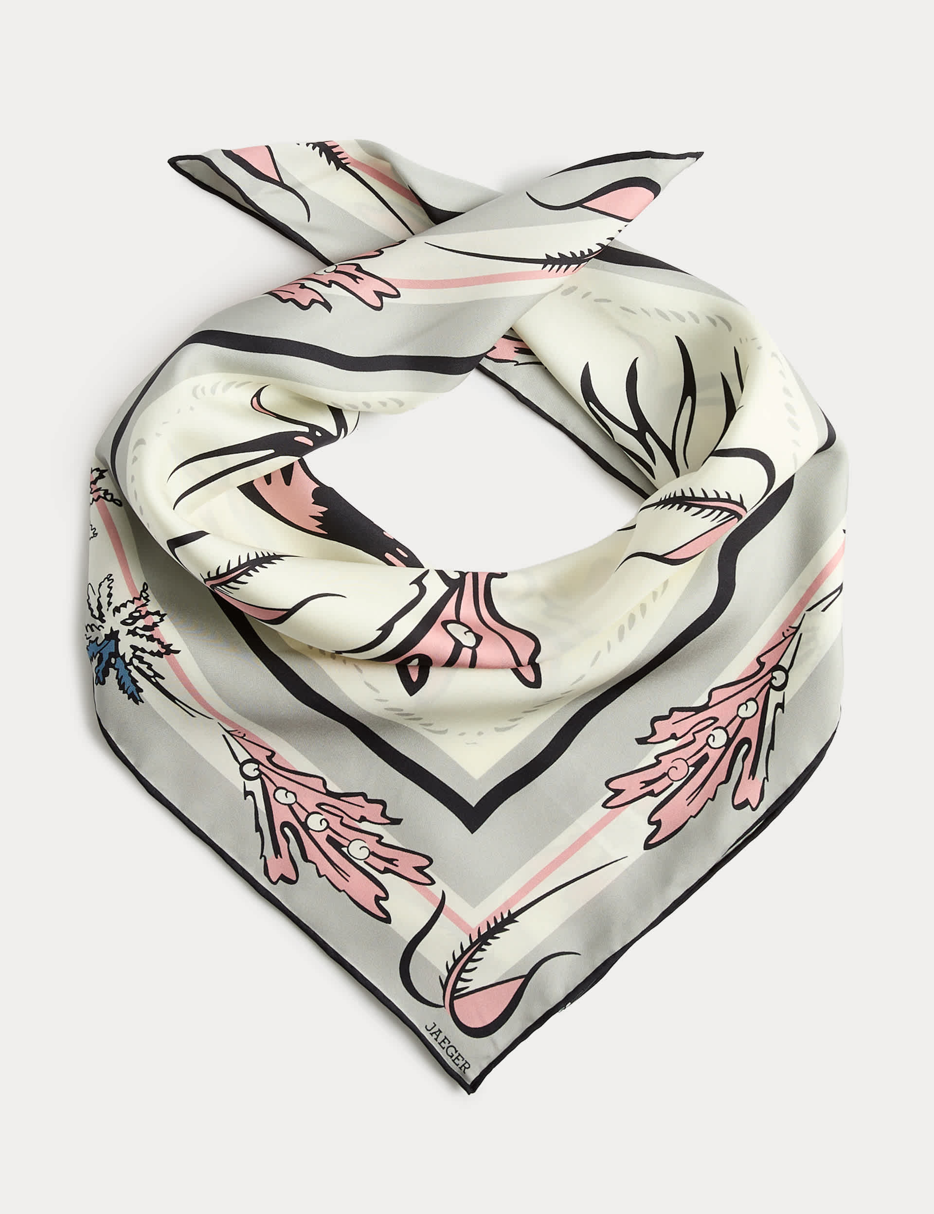 Jaeger pure silk square scarf 64 cm, UK version