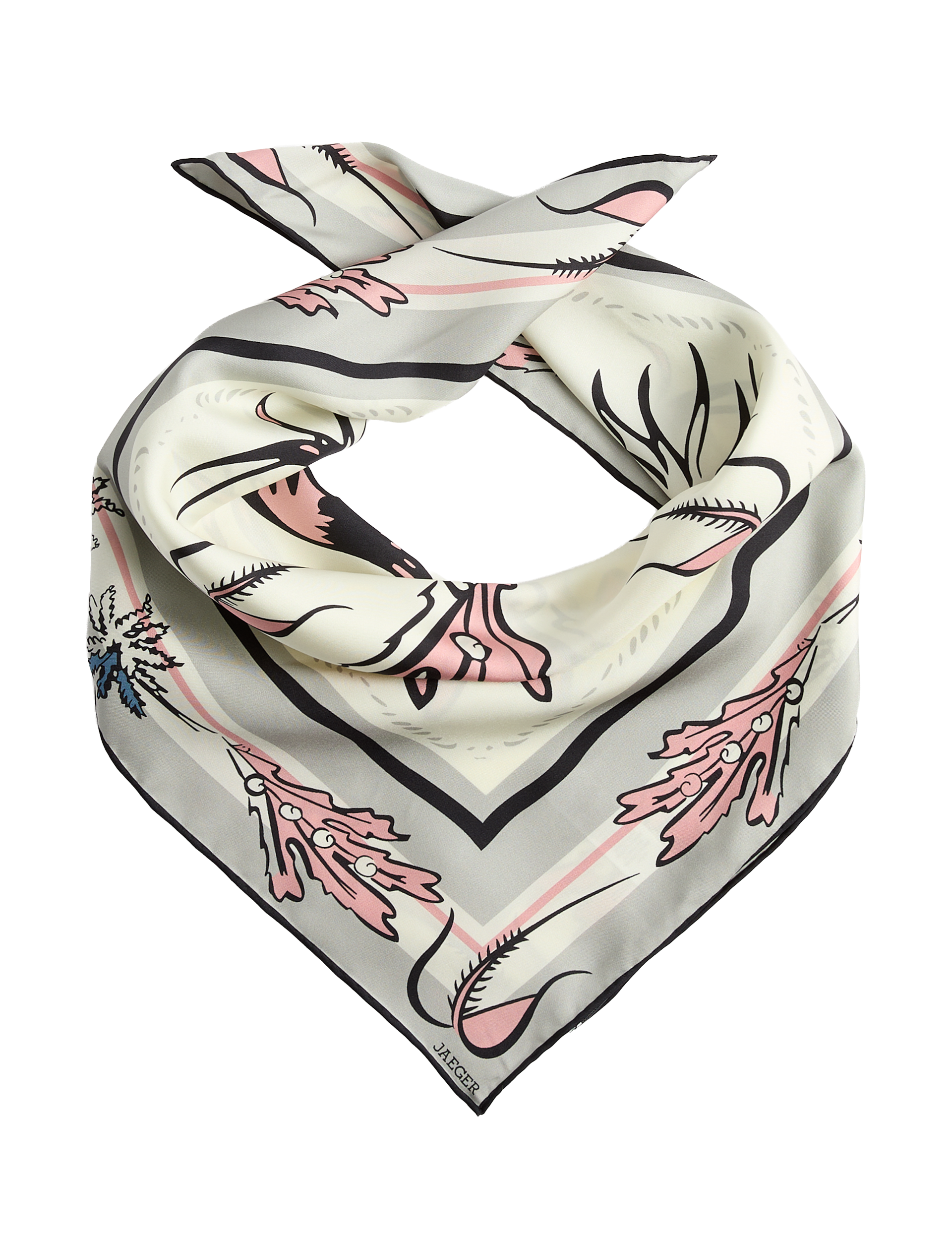 Jaeger pure silk square scarf 64 cm, UK version