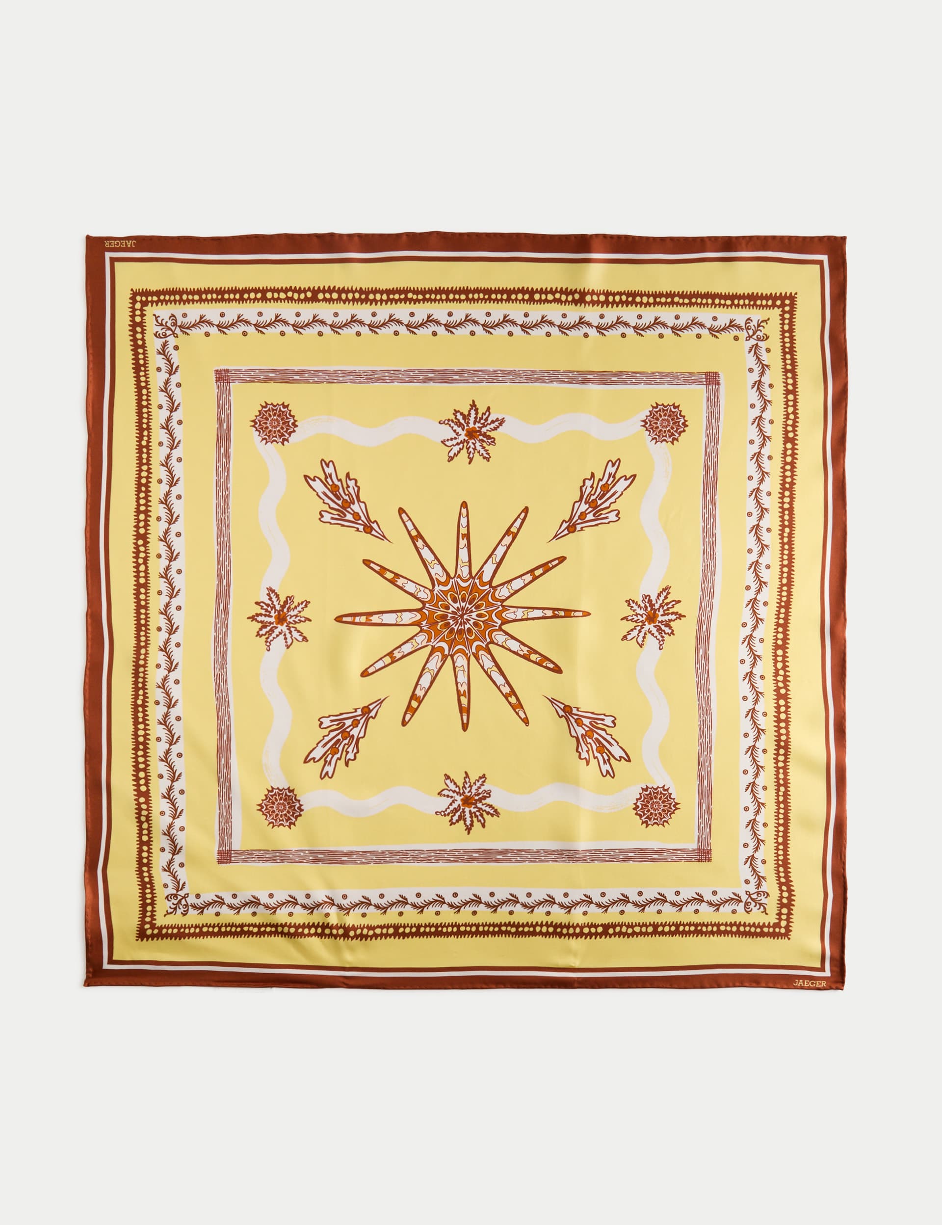 Jaeger pure silk twill printed square scarf 64cm, UK version
