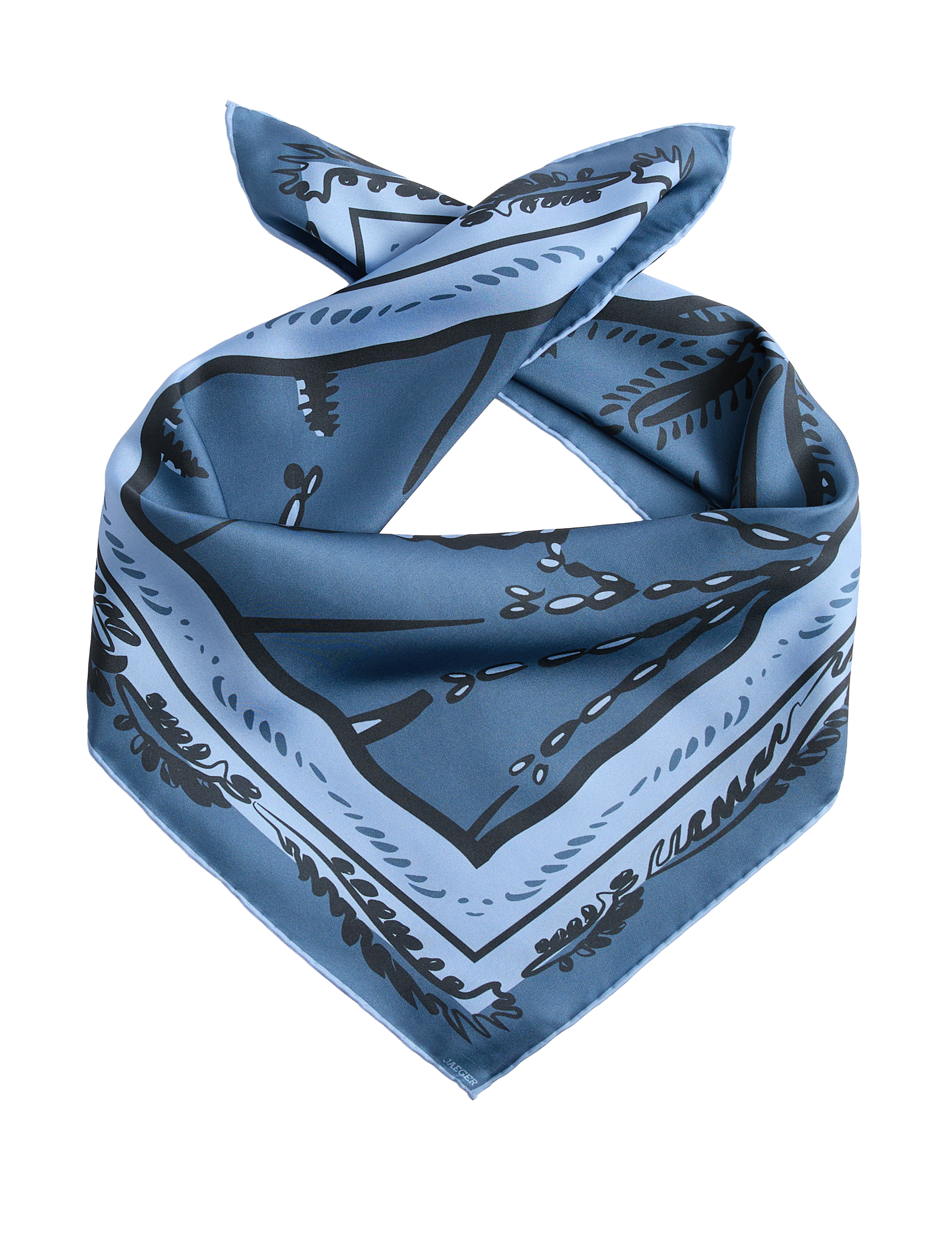 Jaeger pure silk floral print square scarf - British product