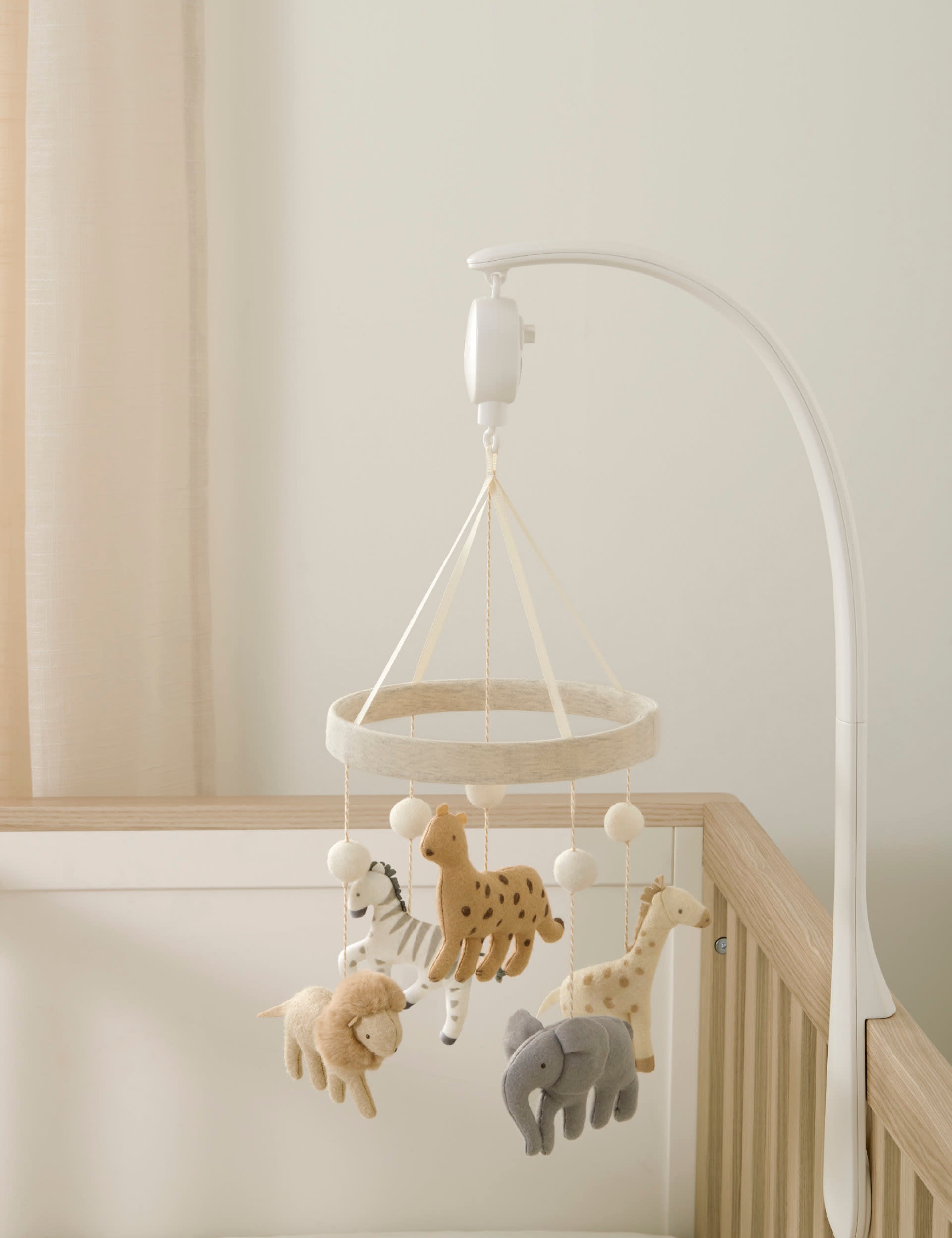 Mamas & Papas musical mobile with 3D safari animals, imported from the UK