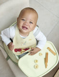 Mamas & Papas silicone bibs 2-pack plain dinosaur imported from the UK