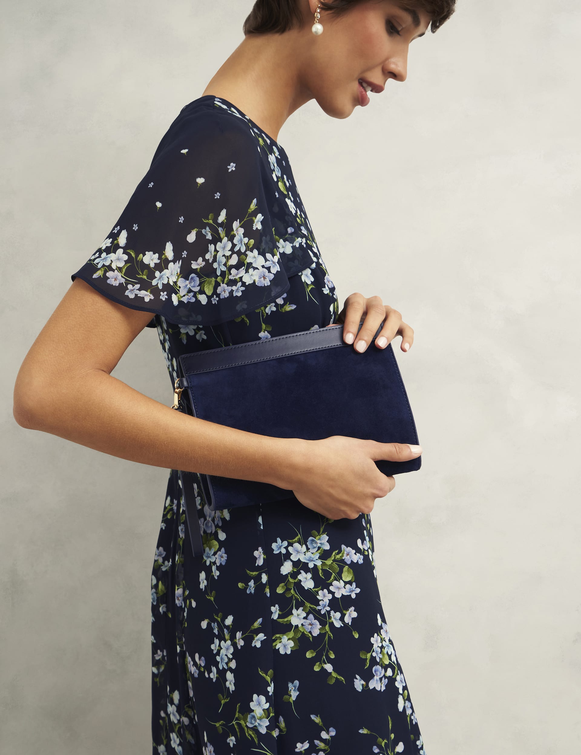 Hobbs suede wristlet pouch, UK version