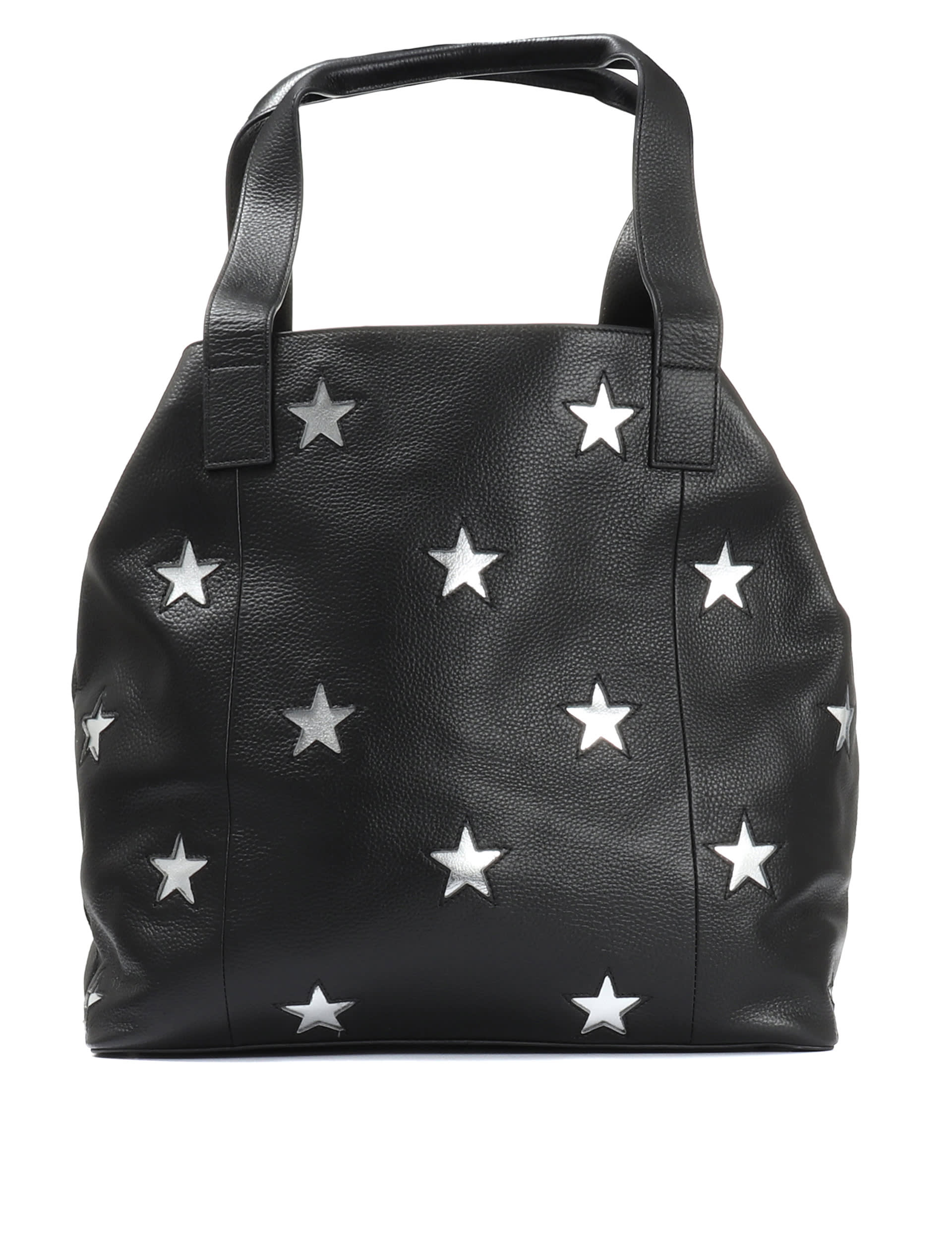 Jones Bootmaker leather tote bag with star cutouts - British product