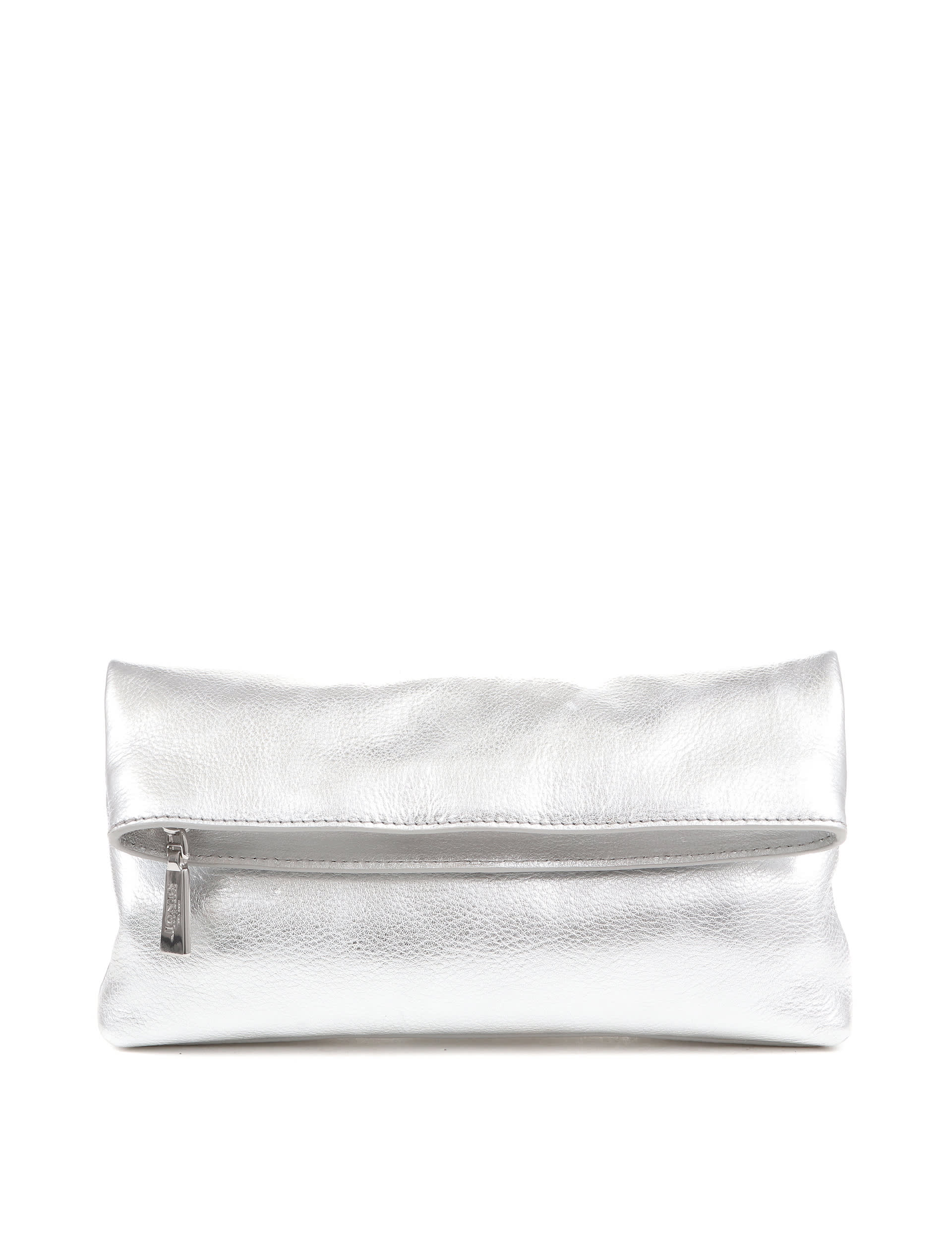 Jones Bootmaker leather metallic foldover clutch bag (British brand)