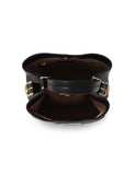 Jones Bootmaker leather shoulder bag with gold-tone hoop, imported from the UK