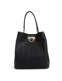 Jones Bootmaker leather shoulder bag with gold-tone hoop, imported from the UK