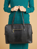 Jones Bootmaker leather croc effect tote bag, imported from the UK