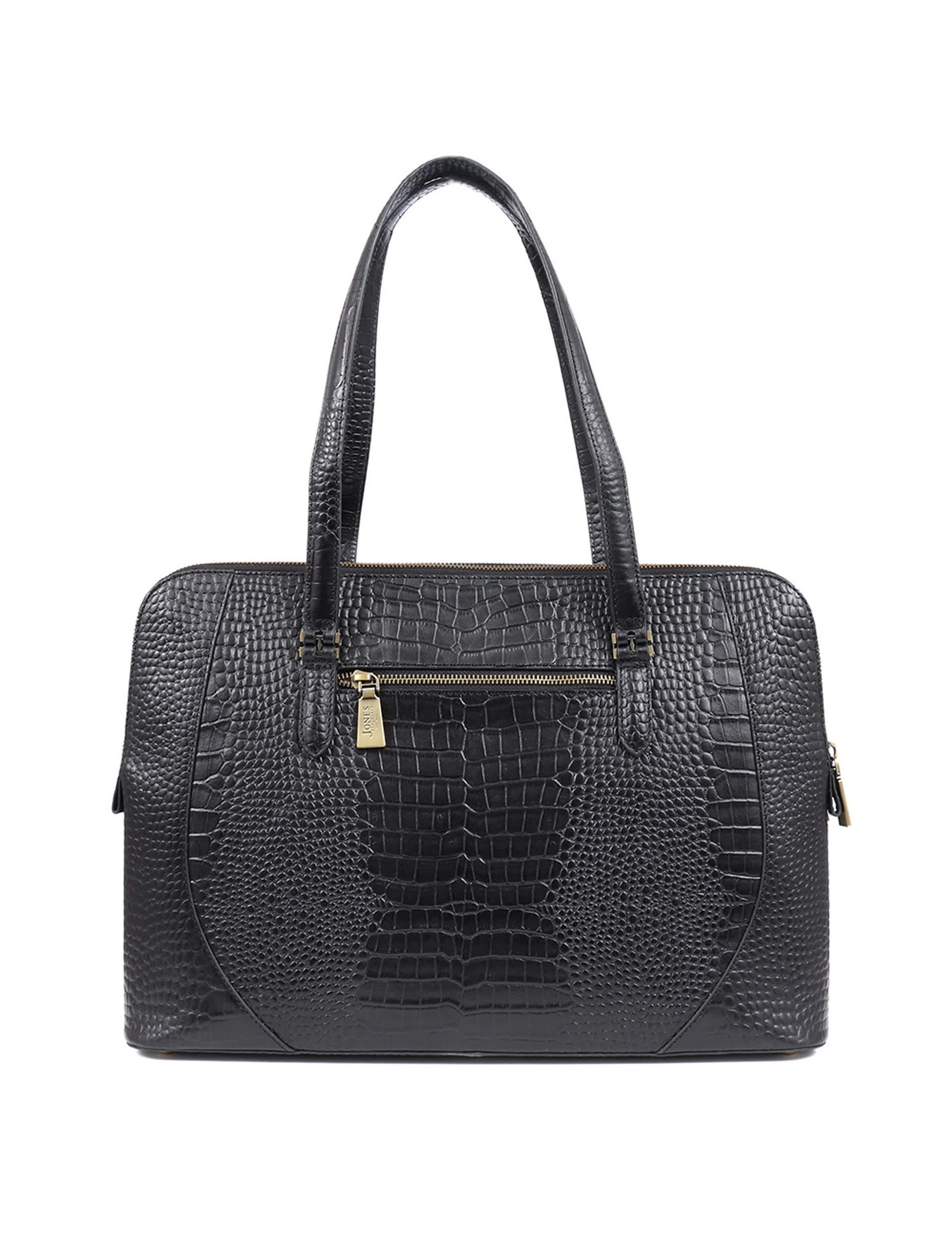 Jones Bootmaker leather croc effect tote bag, imported from the UK